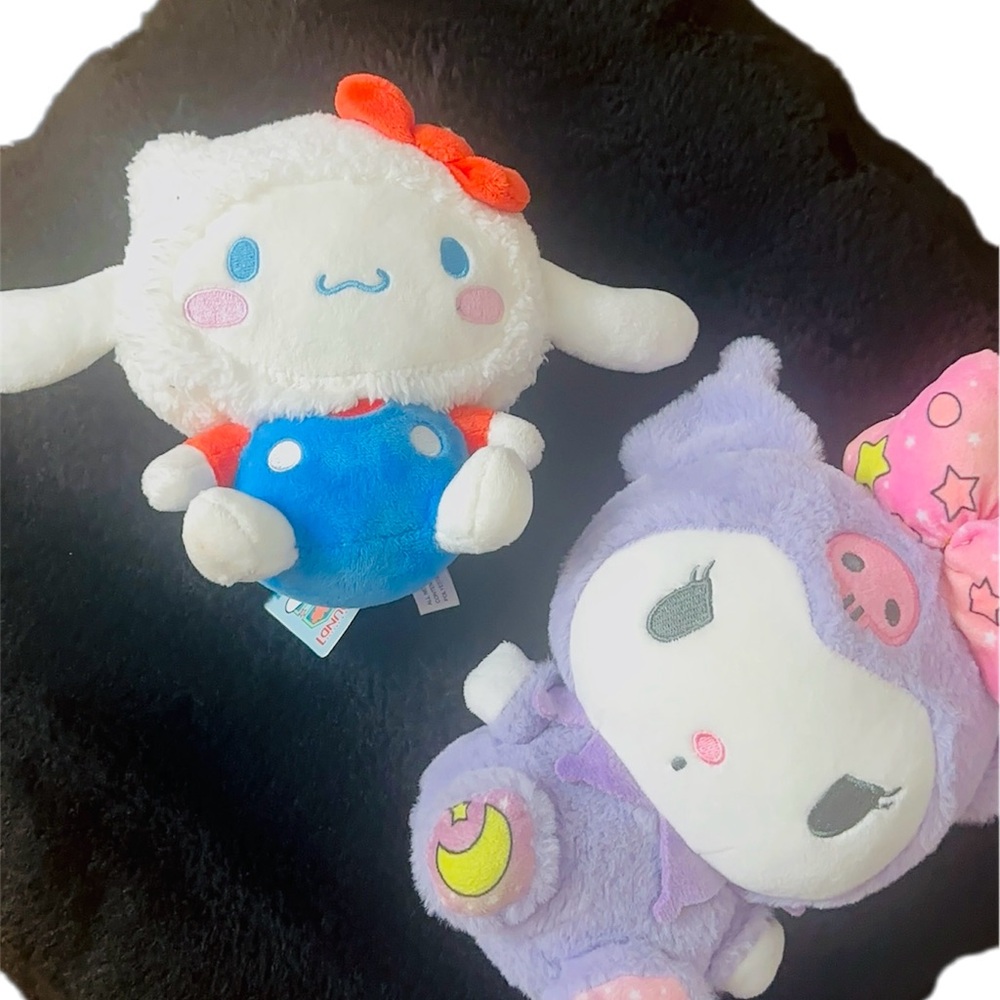 Sanrio Cinnamoroll & Kuromi Plush Duo - White, Blue, Purple, Pink & Orange